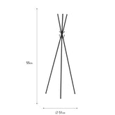 Cuier Metalic negru 51x51x155 cm